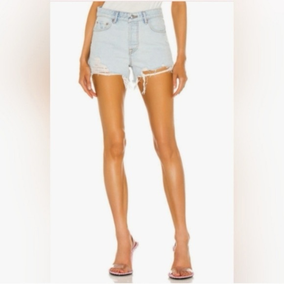 New GRLFRND Helena High Rise Cut Off Short in Newport Made in USA - Picture 1 of 6
